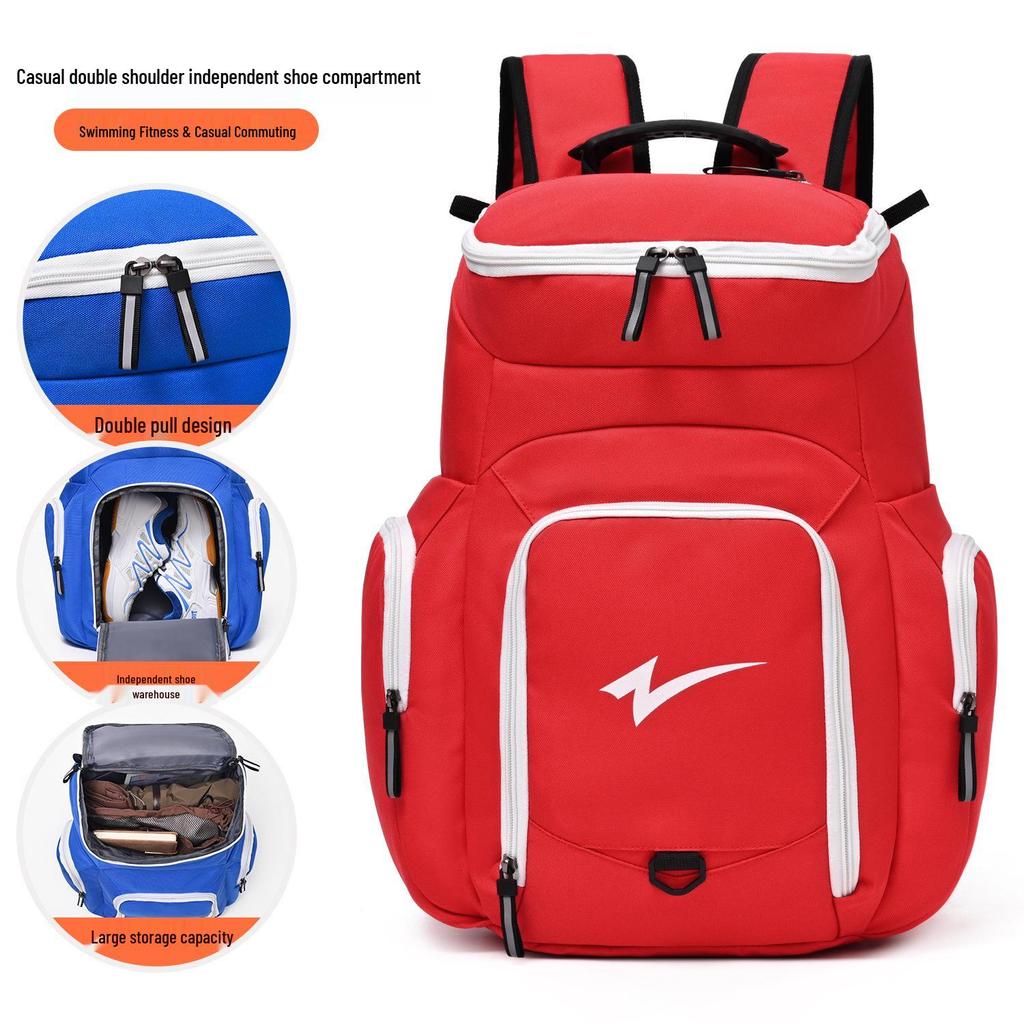 Large Capacity Unisex Sports Backpack - Lightweight, Multi-pocket Shoulder Bag for Basketball and Fitness Travel