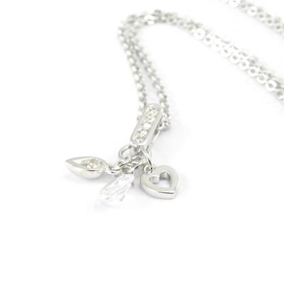 [I3161] - White 'Scarlett' Silver Necklace