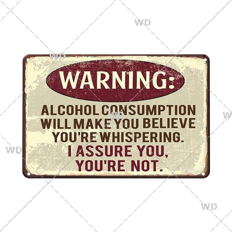 Retro Danger Warning Metal Sign - Vintage Caution Plaque - Metal Plate for Garage Park Home Wall Decor