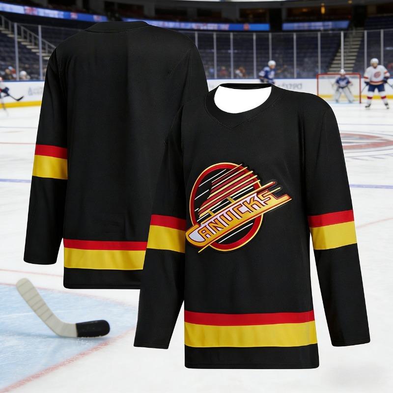 2026 Men's New Vancouver Canucks Hockey Game Training Suit - Breathable Long-sleeved Shirt Kids