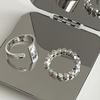 Korean Style Contemporary S925 Silver Open Ring With Sparkling Detail Women For