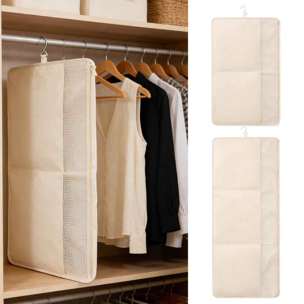 Coat Bags For Closet Storage Large Foldable Multi Compartment Container Wardrobe Bag For Sheet Clothing Bed Organization Dress