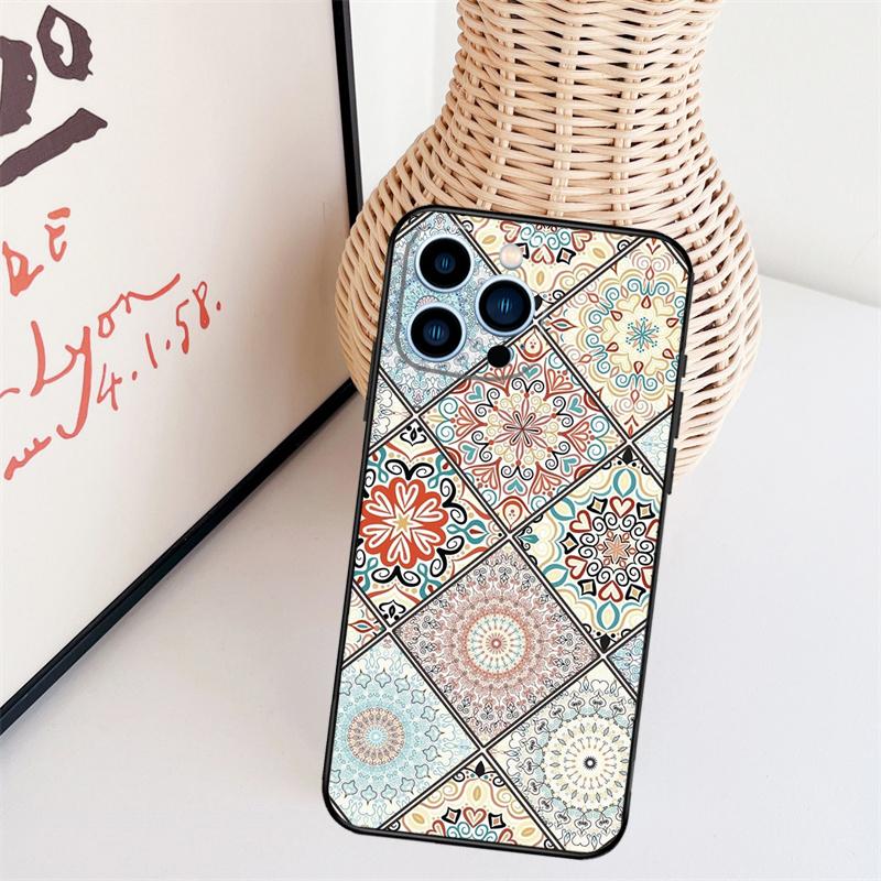 

Винтажный ретро чехол для телефона с цветочным узором в клетку для iPhone 17 Pro Max 16 15 11 12 13 14 Pro Max mini 15 16 Plus 16e 17 Air Cover iPhone 13