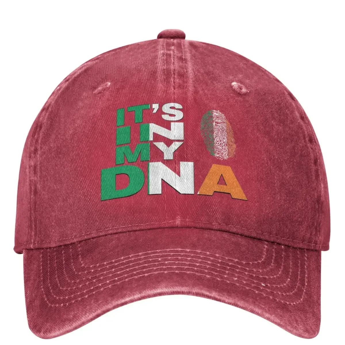 Ireland Is In My Dna Washed Baseball Cap Irish Flag Trendy Trucker Hat Summer Couple Women Tennis Skate Design Snapback Cap One Size