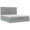 Enjoy restful nights with this Ottoman bed with mattress in light grey 160 x 200 cm fabric
