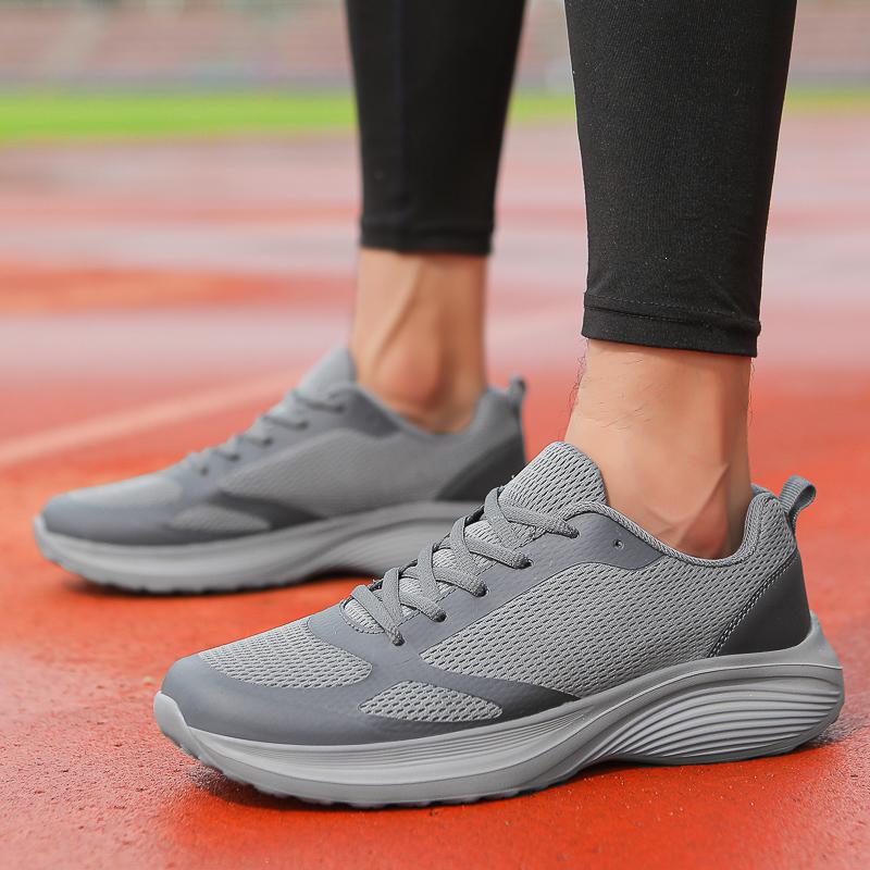 Fashion Men's Shoes Mesh Breathable Shoes Men Casual Sports Running Sneakers Fashion Comfortable Black Sports Shoes Anti-Slip Casual Run