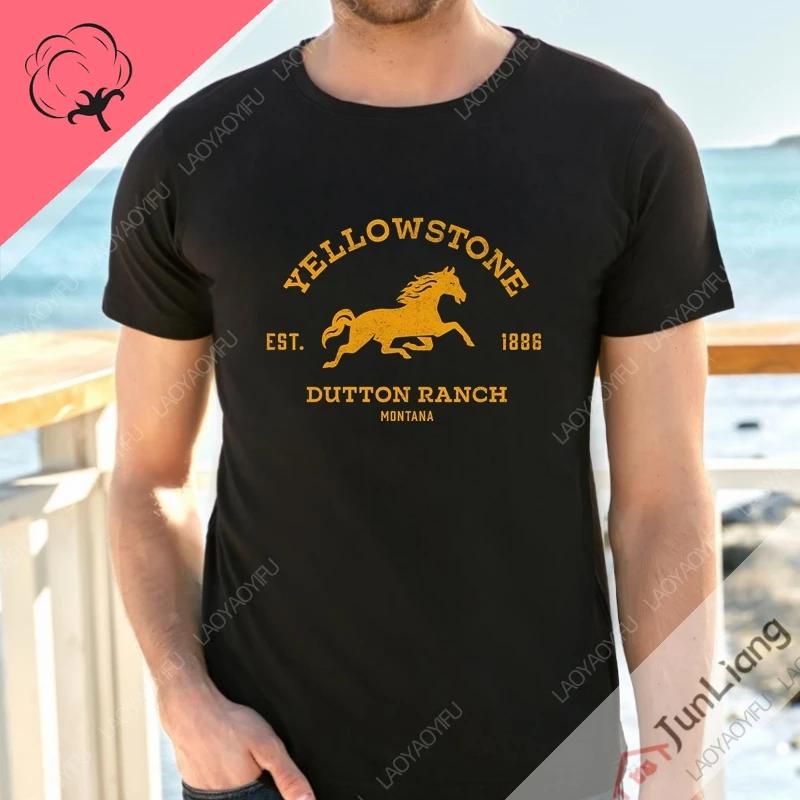 

Cool Western Cowboy Womens Tshirt Woman Clothing Yellowstone TV 100 Cotton Y2k Mens for Men Funny Gifts Streetwear 4XL