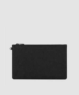 Lotuff Lo-6424 Natural Goat Leather Clutch Bag Black
