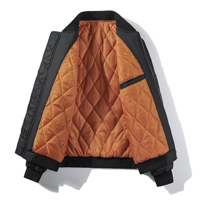 Autumn and Winter Korean Style Men's Sports All-match Casual Stand Collar Jacket Thickened Bomber Jacket Men's Loose Baseball Uniform