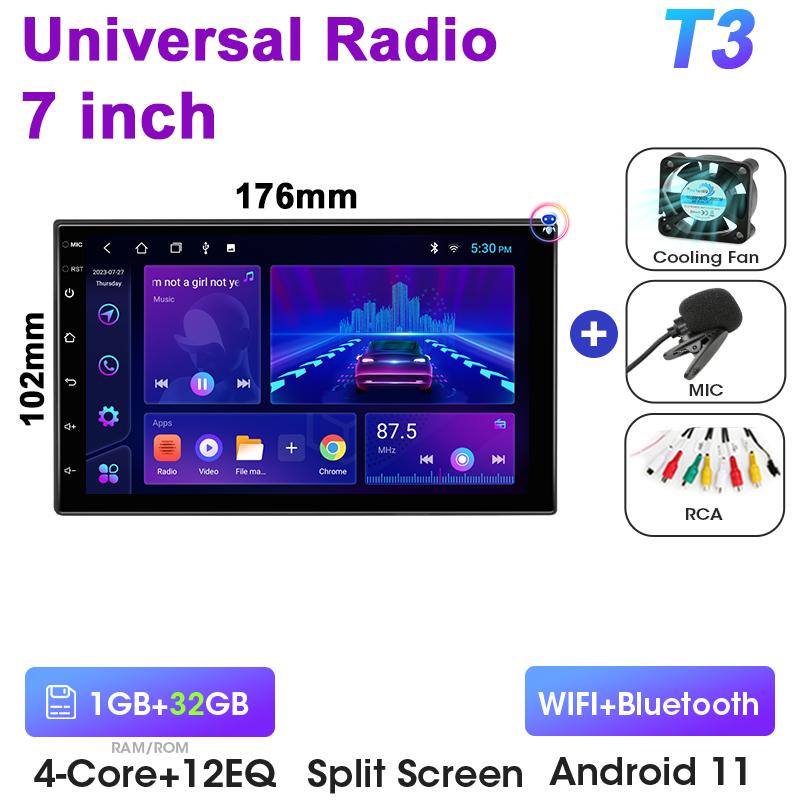 Universal 7 9 Inch Car Radio 2 Din Android 12 Wireless CarPlay Auto Intelligent Systems Smart Autoradio For Nissan Toyota Kia