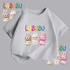Labubu Roztomilé Kreslené 3D Potisk Dětské Tričko Kawaii Dětské Tričko Chlapci Dívky Tričko Legrační Oblečení Top