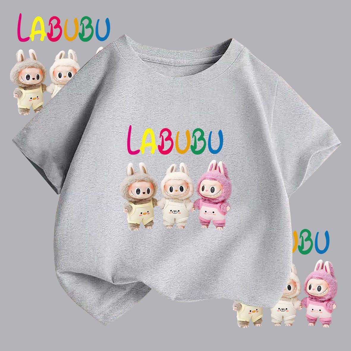 

Labubu Милая Мультяшная 3D-печать Детская Футболка Каваи Ребенок Футболка Мальчики Девочки Футболка Смешная Одежда Топ 140