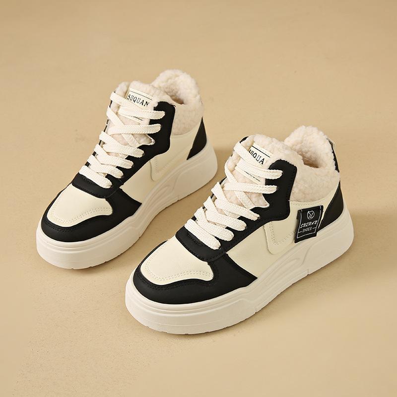 

Winter velvet warm thick-soled outdoor cotton shoes women s high-top ins student leisure sports women s shoes 40