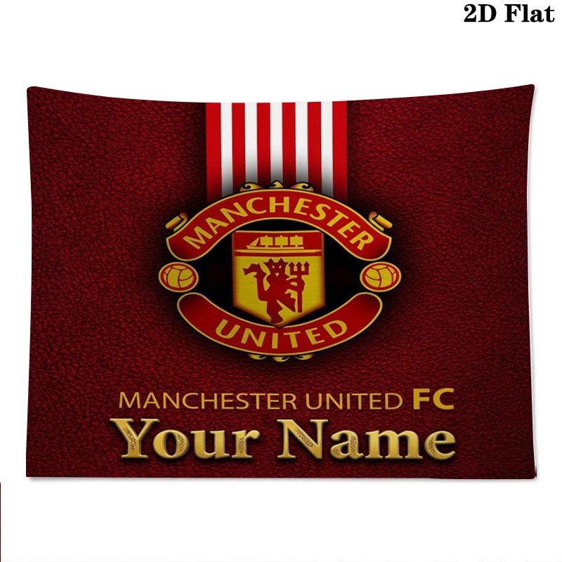 Manchester United F Custom Name Wall Tapestry Aesthetic Wall Hanging Printed Fabric Blanket Decorative Tapestries for Bedroom Living Room Home Decor