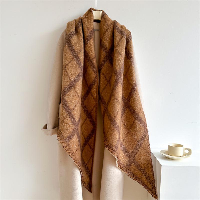 New Thickened and Elongated Winter Scarf Cashmere Feeling Shawl and Wraps Pashmina Neckerchief Bufanda Female Poncho 48Colors
