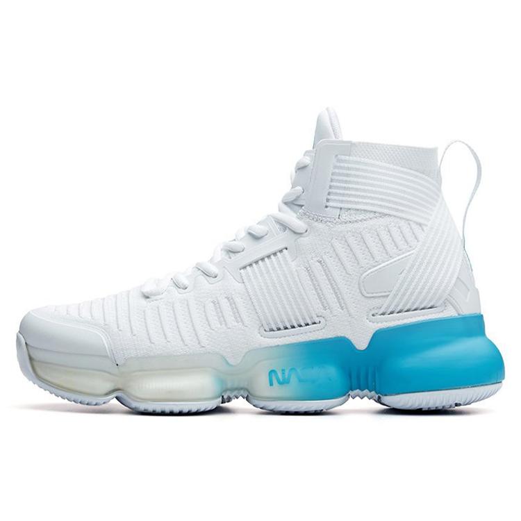 New ANTA SEEED Basketball Shoes Men's High Top ANTA White/Hydro Blue 91831198-1