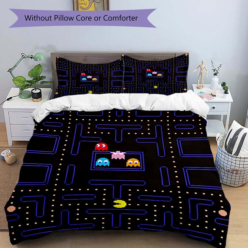 Pacman Adventure Print 3Pcs Bedding Setduvet Cover With 2 Bedropillowcase Home Birthday Gift