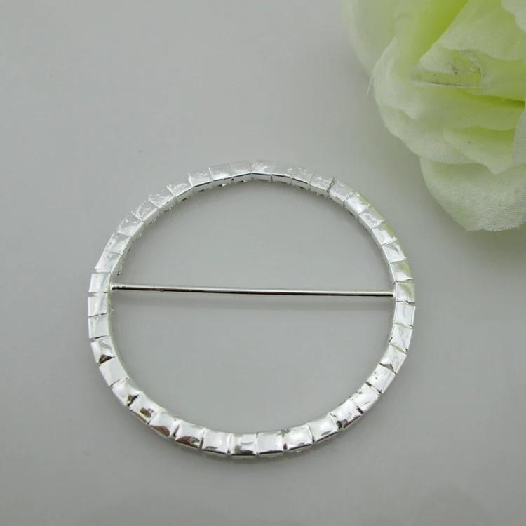 10pcs Rhinestone Buckle Big Round for Wedding Invitation Card 40mm Innner Bar