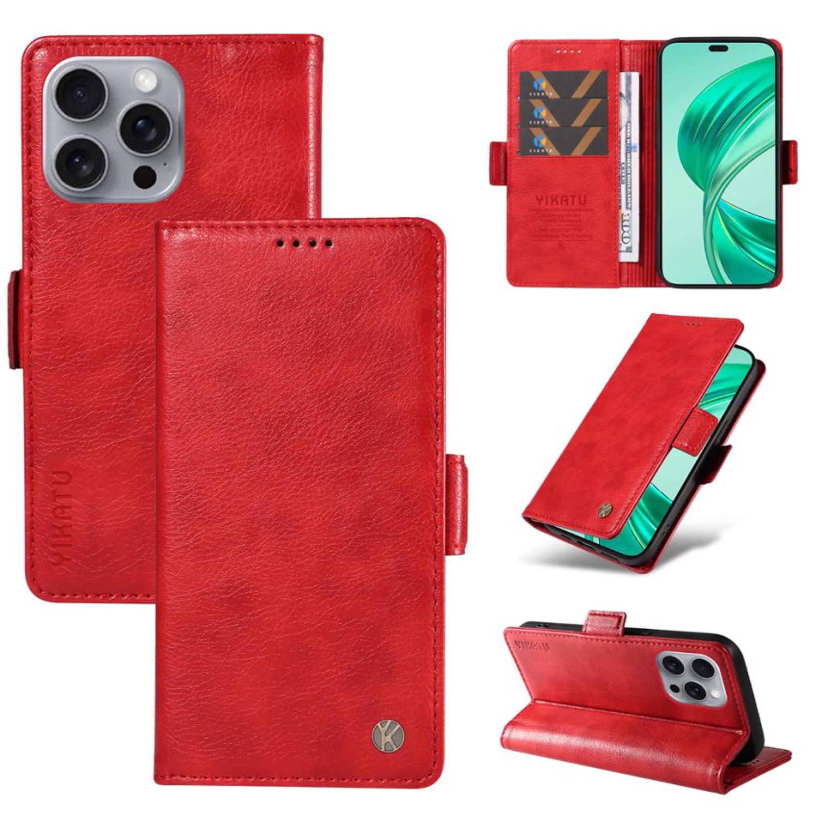 

Кожаный чехол-книжка с отделением для карт для телефона Samsung Galaxy S30 Ultra S25 Edge 5G S24 Plus S23 FE S22 Pro S21 S20 Lite Galaxy S25 Ultra красный