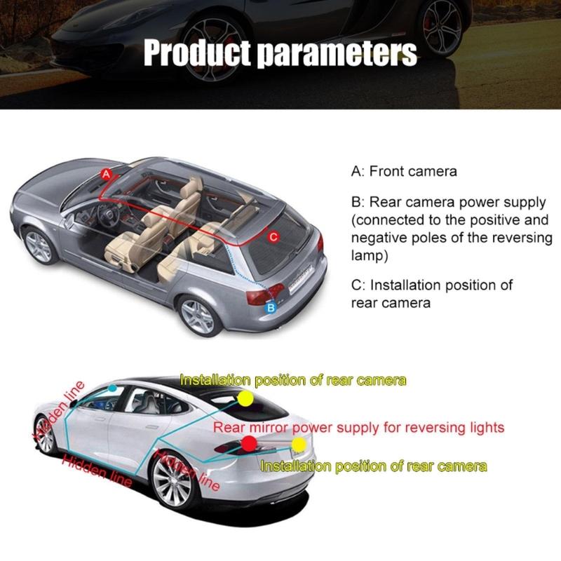 DVR 3 Cameras 4.0 Inches Dash Cam Car Full High-Definition Video Recorder Auto Registrator Dash Cam with 3 Ways Cameras