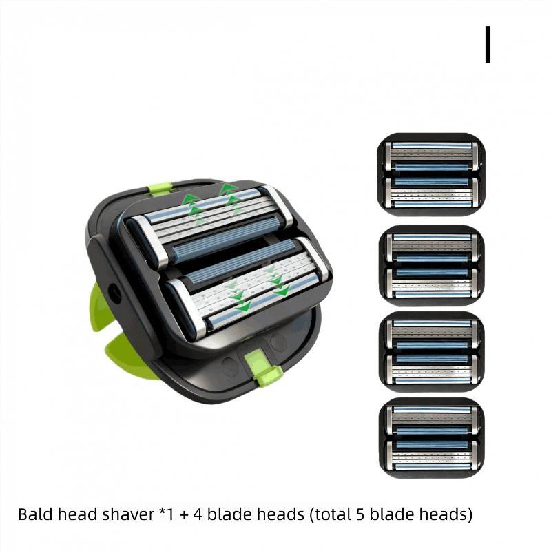 Men'S Convenient Multi-Blade Shaver Effortless Bald Head & Body Hair Grooming For Unisex Washable Shave Clean In One Strok