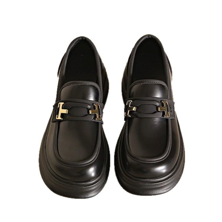 Retro muffin platform small leather shoes women's autumn 2025 new British style loafers Japanese jk single shoes commuting