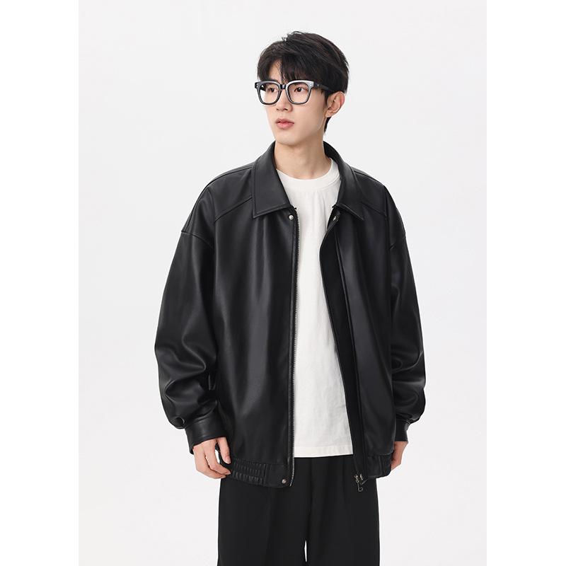 Men’s 2024 Autumn Suede Jacket: Trendy Loose Fit with Turn-Down Collar - Versatile Casual Top.