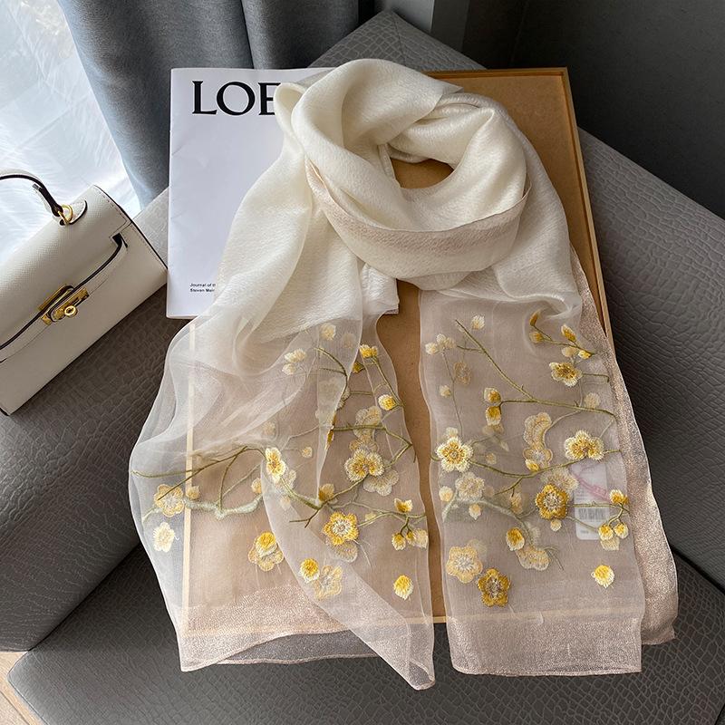 

Шелковый женский шарф Шерстяные шали Женские накидки Буфанда Цветочная Пашмина Вышивка Шарфы Фуляр Хиджаб Длинная Пашмина Бандана