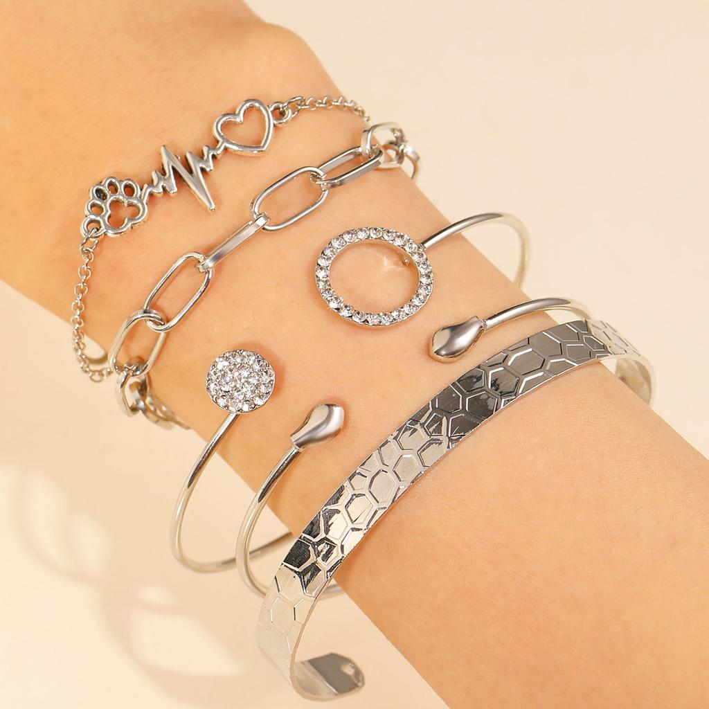 Vintage Mehrschichtiges Kettenarmband Set für Damen – Trendiger Europäischer Stil, Retro Minimalistischer Handschmuck, Grenzüberschreitende Heißverkauf Accessoires