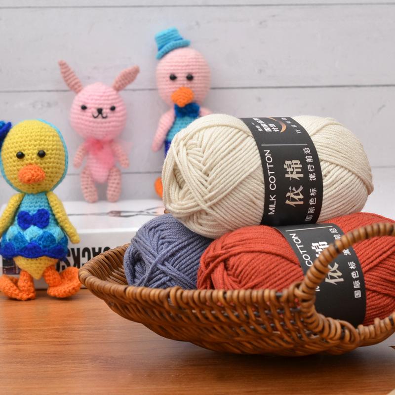 1pc 50g Soft Wool Milk Cotton Yarn Crochet Anti-Pilling Hand Knitting Thread For Cardigan Scarf Hat Baby Sweater Doll Supplies