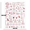 Nail Stickers Christmas Series Nails Red Elk Snowflake Tree 3D Nail Decals