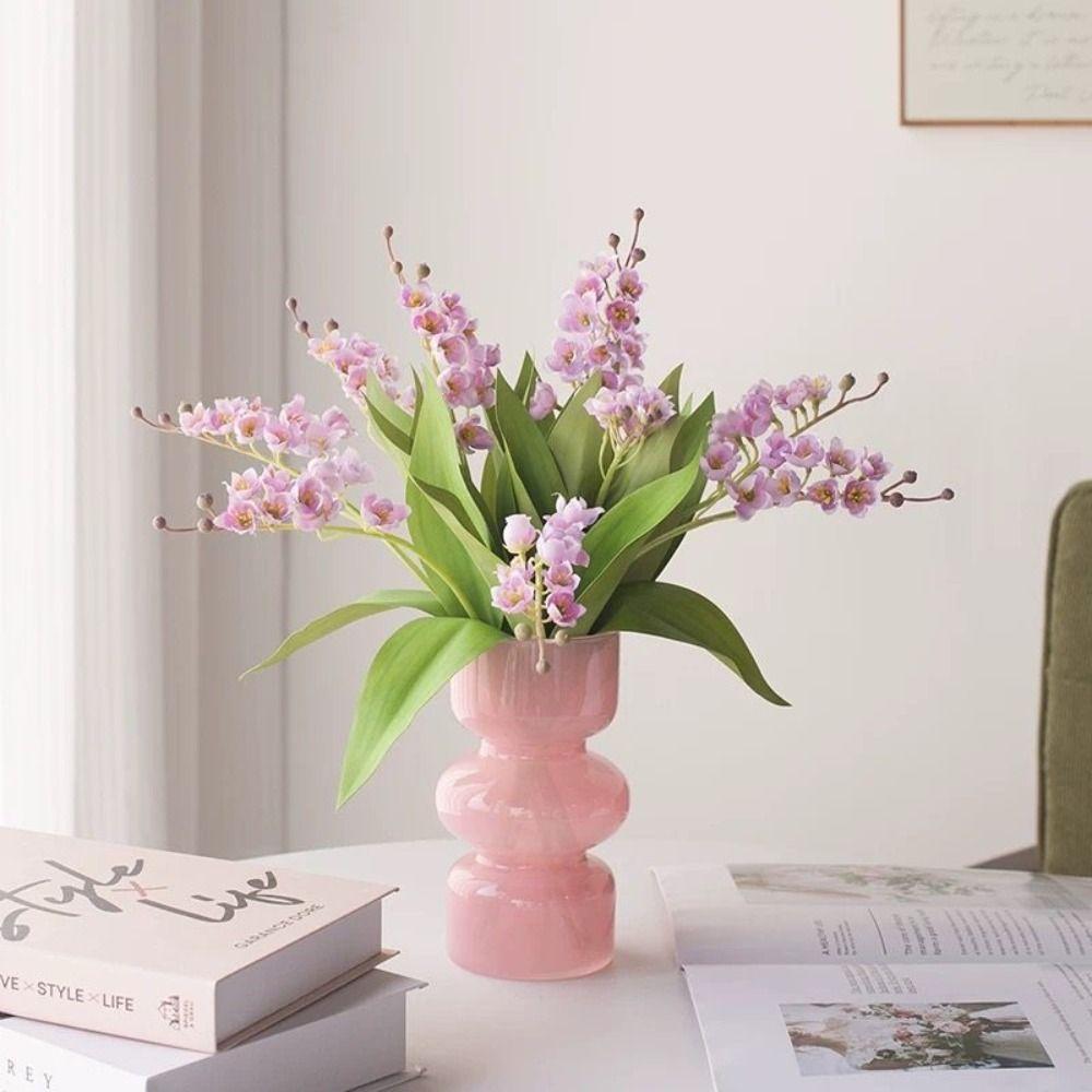 Galho de Flor Artificial Lírio-do-vale 40cm de Altura Flor Falsa Decoração de Casa
