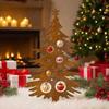 Vintage-Style Rusty Metal Christmas Tree Stand with Star and Ornament Design