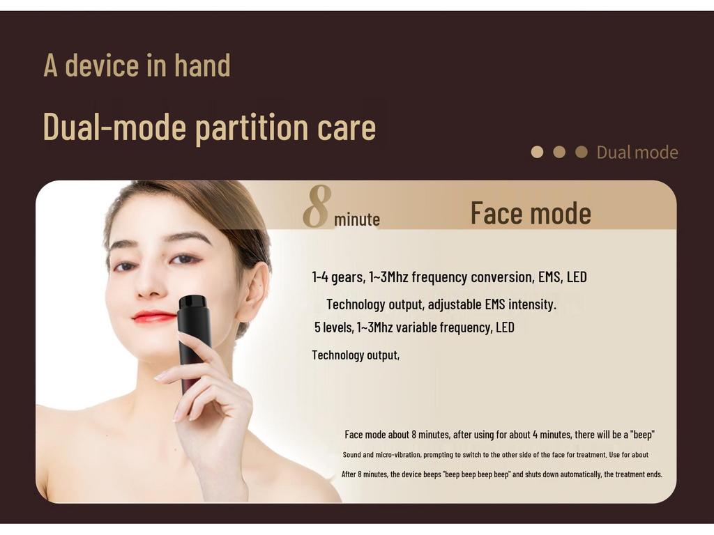 EMS Multipolar Radio Frequency Beauty Device with Facial Hot Compress Essence Mask