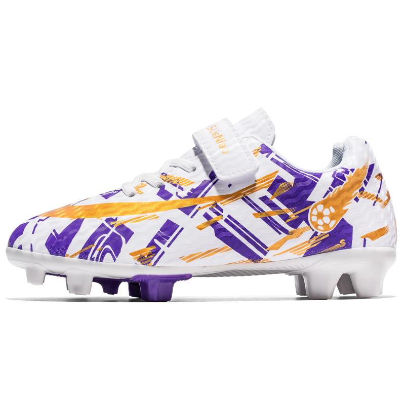 Hot Sale Cheap Pink Women Football Shoes Non-slip Outdoor Turf Soccer Shoes For Children Low Hook and Loop Kid Futsal Sneakers