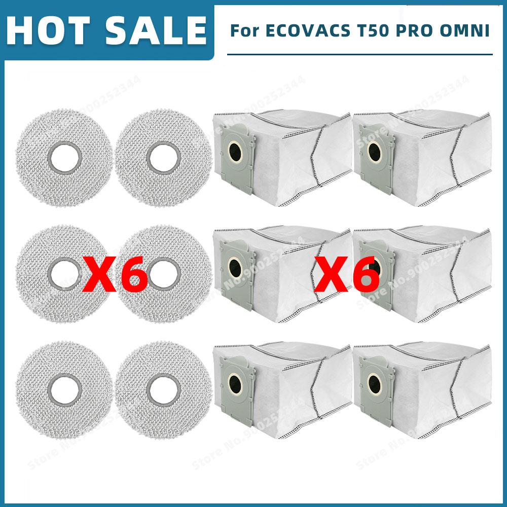 Compatible For ( ECOVACS T50 OMNI / T50 PRO OMNI ) Replacement Parts Accessories Main Side Brush Hepa Filter Mop Cloth Dust Bag