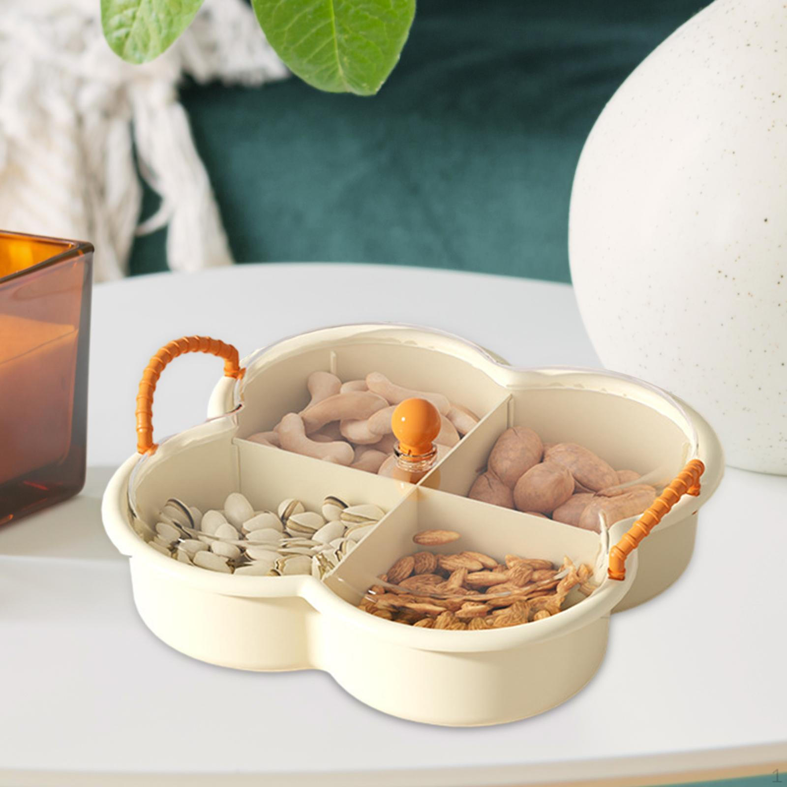 Appetizer Platter Candy and Nut Serving Dish Snack Plate Dishes Dried Fruit Orange Handle