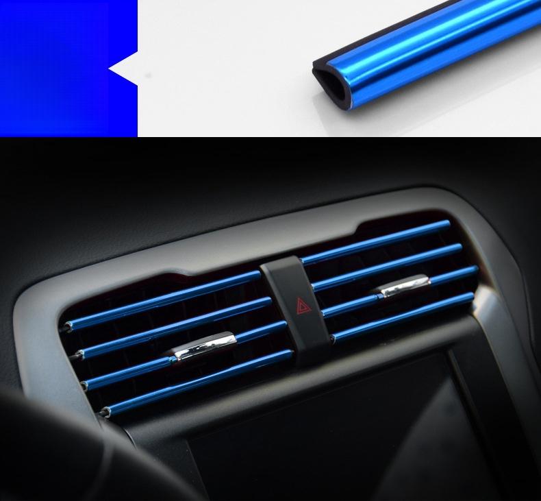 Car air vents decorative strip centre grille clip strip U-shaped electroplating bright strip air conditioning chrome colorful in