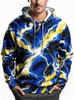 2026 Men's Hoodie Thin Autumn Winter Blue Green White Brush Stroke Print Long Sleeve Male Casual Sweatshirt Tops Clothes