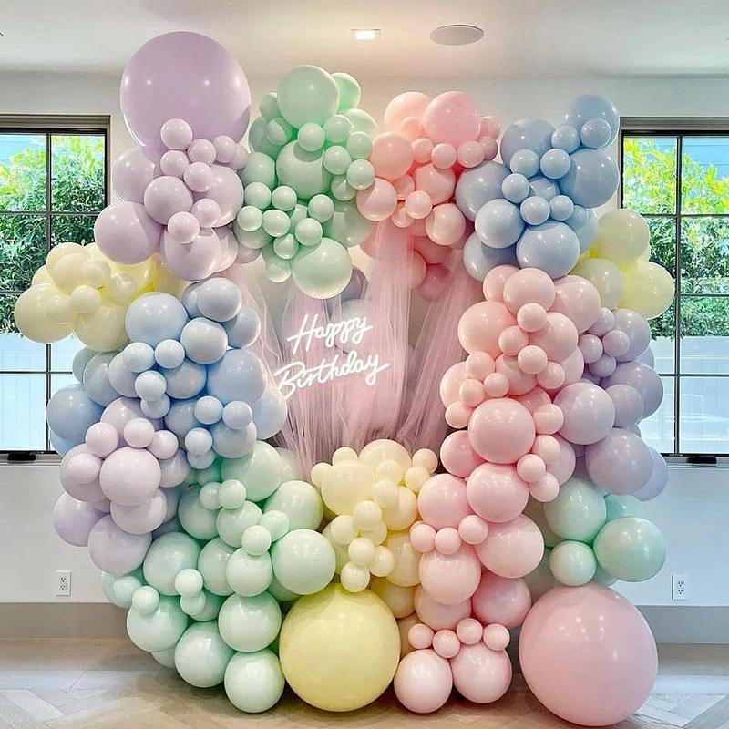 

Macaron Balloons Garland Arch Kit Pastel Balloon Arch Rainbow Balloons Chain Birthday Balloons Baby Shower Wedding Party Decor