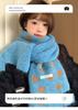 Soft Waxy White Polka Dots Blue Knitted Wool Scarf Women's Winter Warm and Cold Neck Scarf Korean High-end Sense