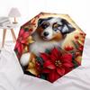 1pc Puppy Holiday Automatic Folding Umbrella - Portable Collapsible, 8-Rib Durable Frame, Perfect for Outdoor Use,  Yy251218106