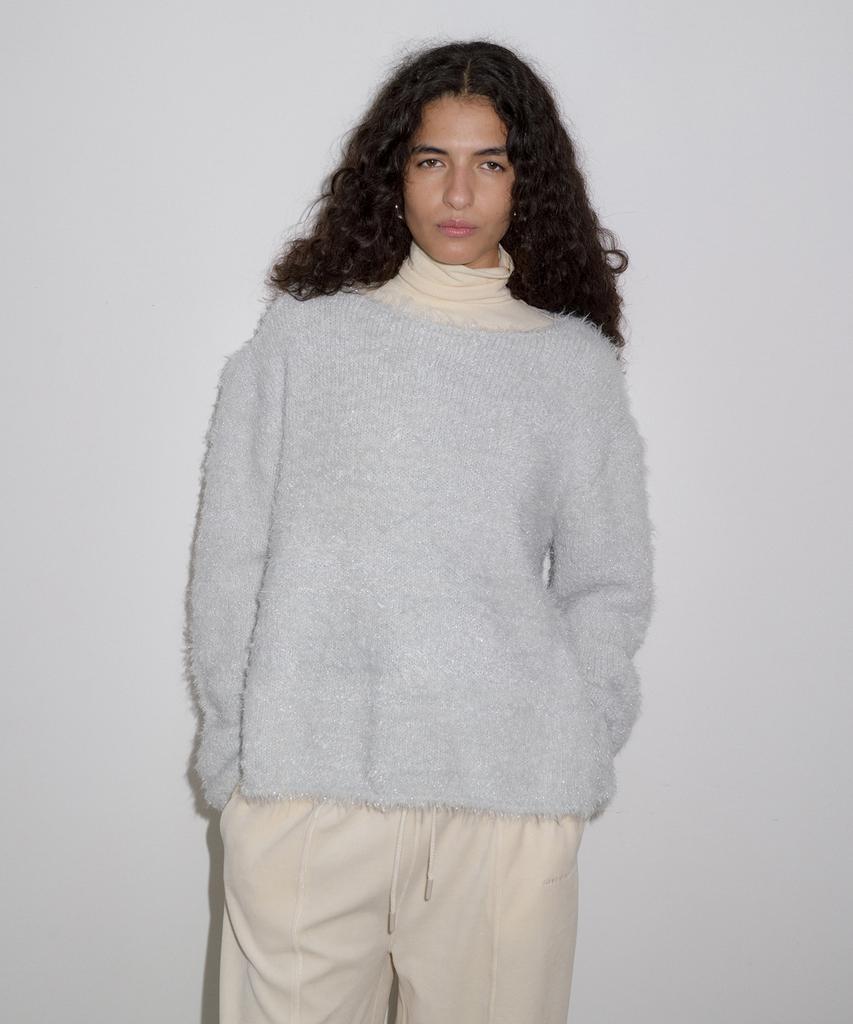 Obeodyupeulleeo Hairy Glitter Knit_Silver
