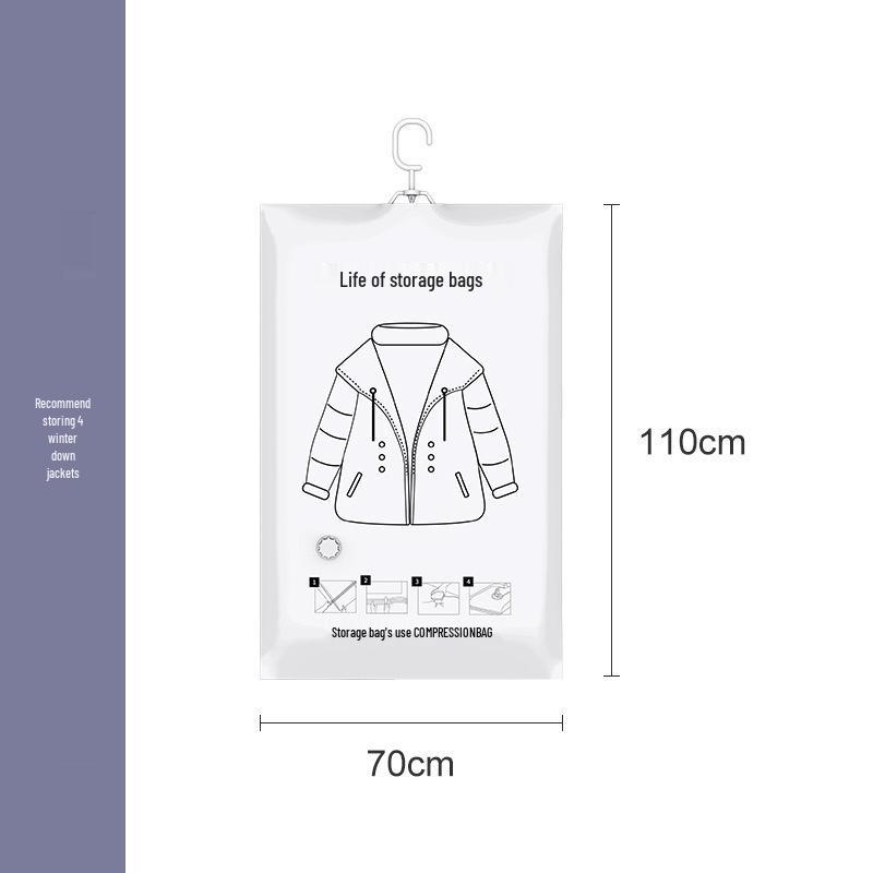 Vacuum Storage Bag for Hanging Down Jackets - Dustproof Organizer with Pump