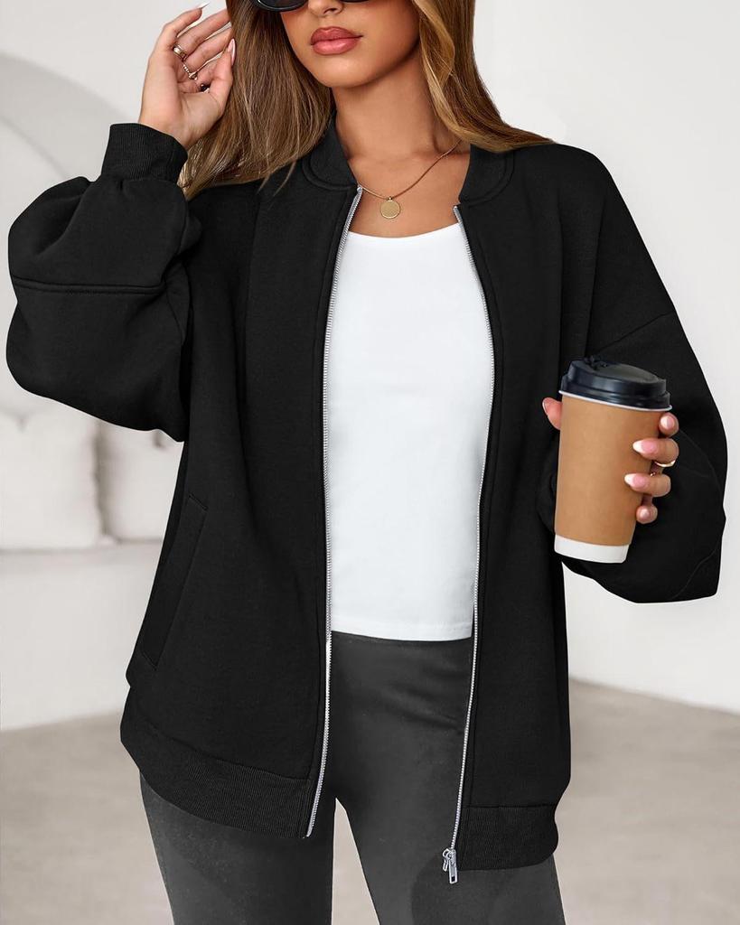 2025 Herbst/Winter Reißverschluss Sweatshirt Bomberjacke - Europäischer & Amerikanischer Stil, Lässiges Langarm