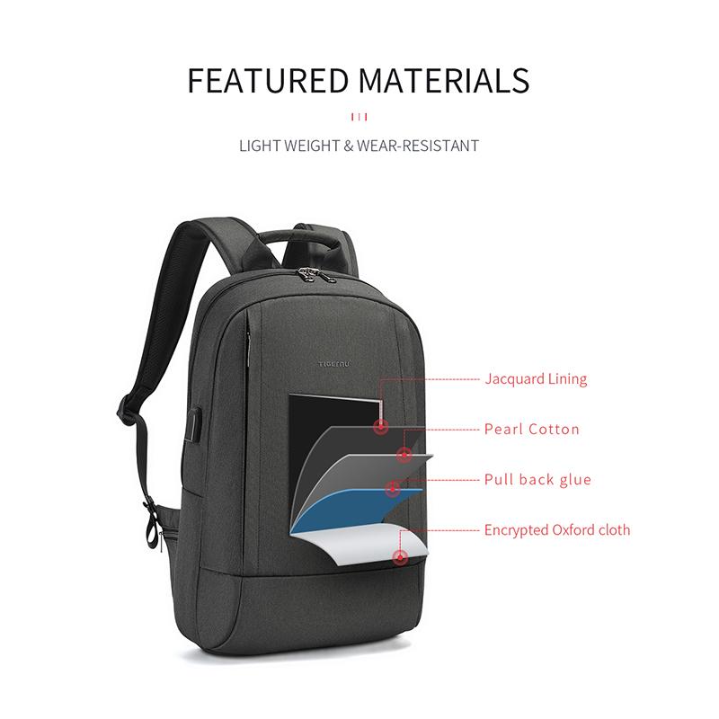 Los hombres de la mochila de cuero de la pu impermeable de carga usb  ligereza negro mochilas ordenador portátil de viaje de la escuela al aire  libre mochila hombre 2021 descuento -