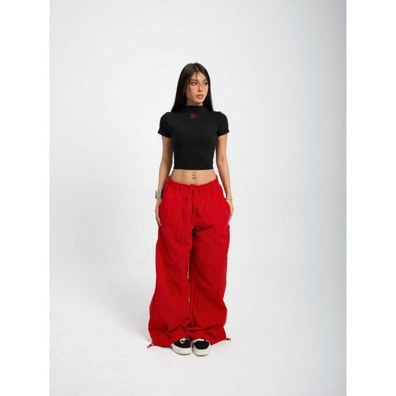 

Модные сексуальные спортивные брюки Женские Весенне-осенний прилив Ins Мода Брюки с манжетами на щиколотках Рабочие брюки Свободные Прямые Повседневные Брюки-парашюты Red XL