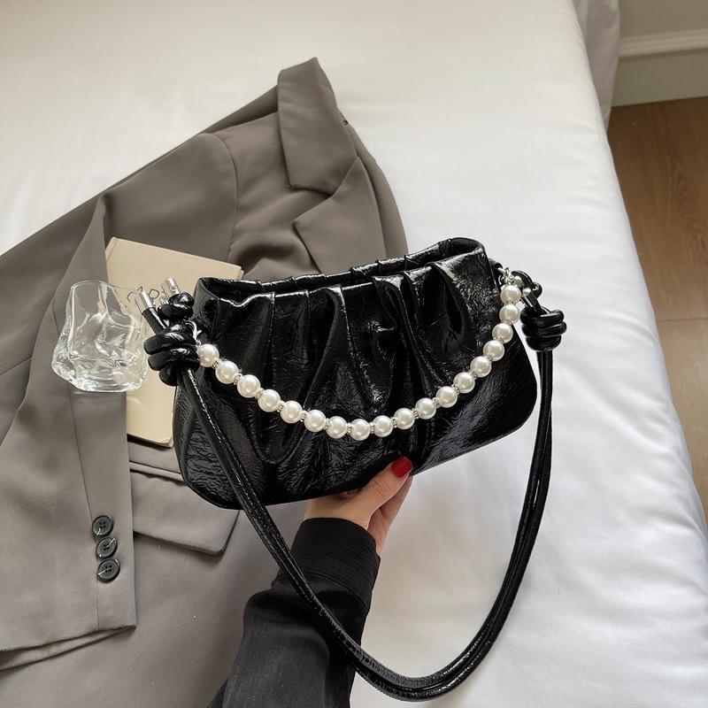 Women's Bags New Versatile Handbags Women's Shoulder Bags Crossbody Bags Folded Pearl Cloud Bags