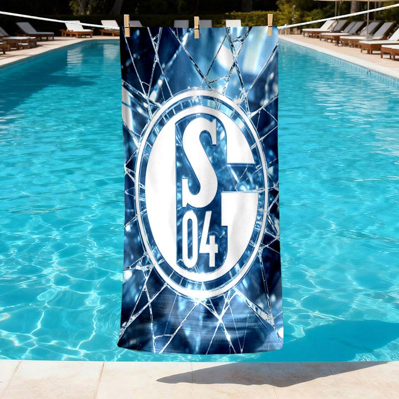 FC Schalke 04 Print Beach Towel Design, Soft, Lightweight. for Home Bathroom, Spa, Pool, Yoga, Surfing, Camping, Gift for Family, Friend