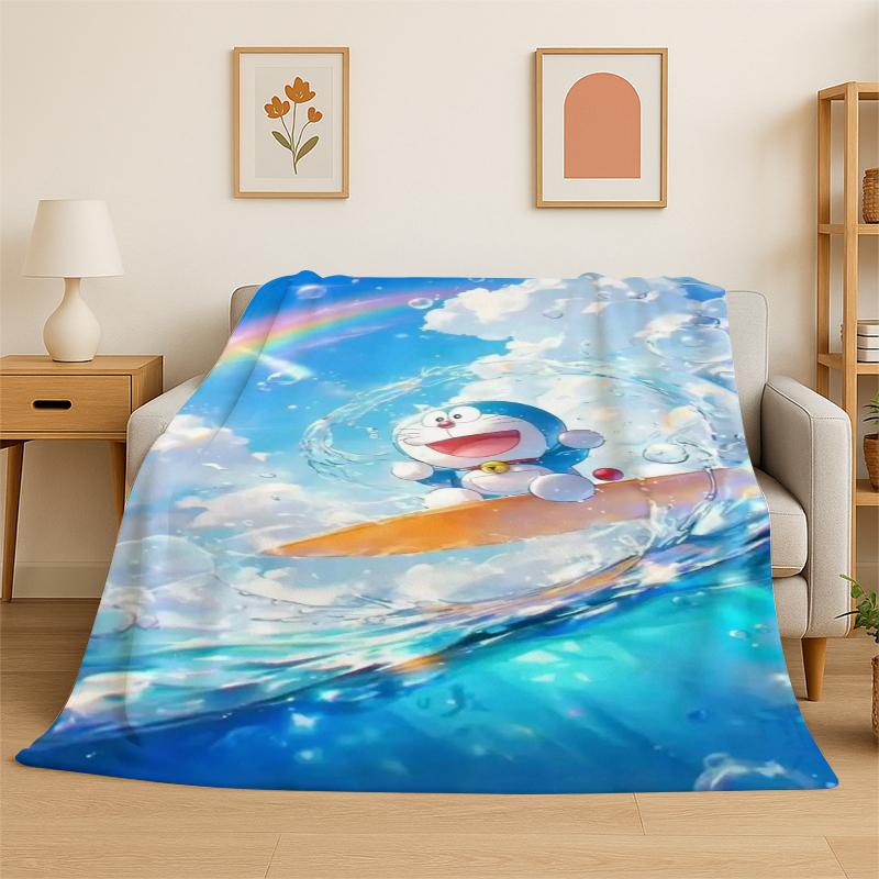 Cartoon D-Doraemon Dream Anime Flannel Blanket Soft Warm Throw Blanket for Bedroom Living Room Bed Travel Camping Picnic Kid